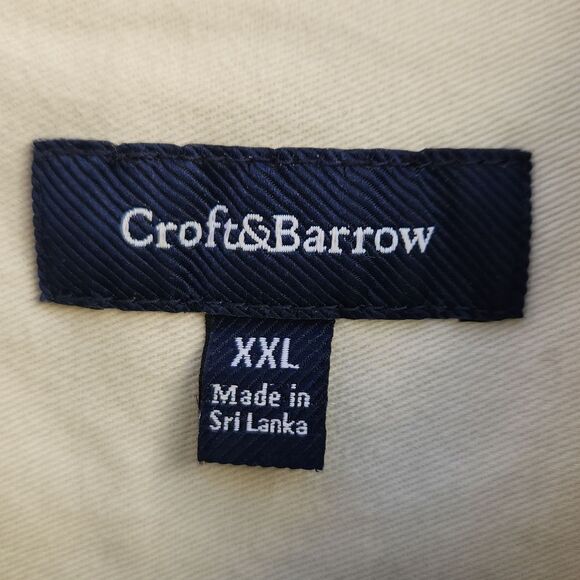 Men's XXL Croft & Barrow tan heavy weight 100% cotton button down shirt - Picture 2 of 5